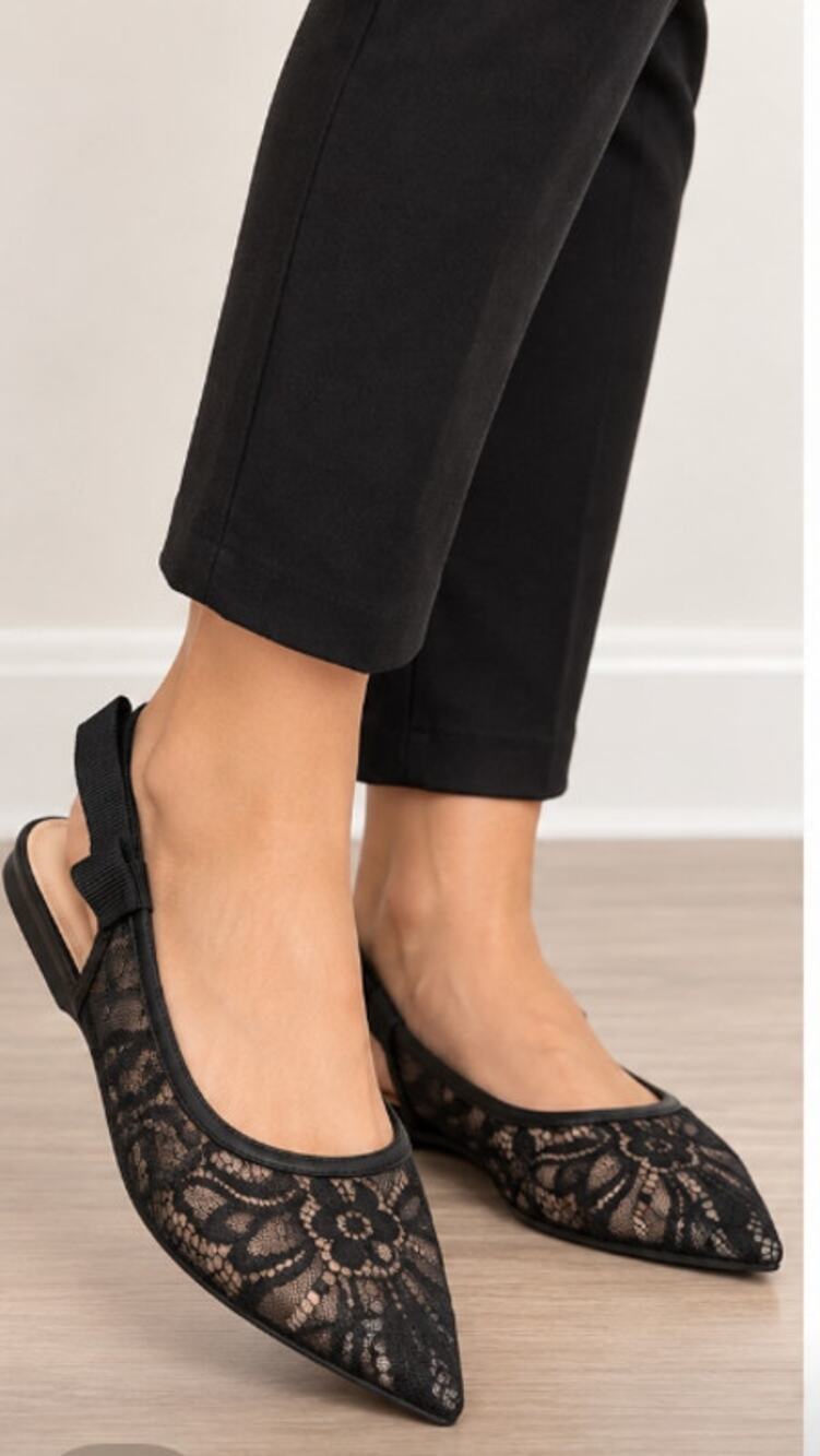A New Day London Lace Slingback Bow Flats NWT Size 8.5
